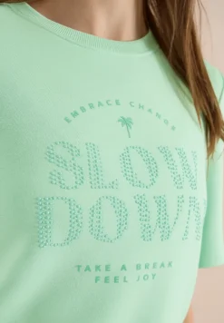 Kurzarm Sweatshirt mit Wording