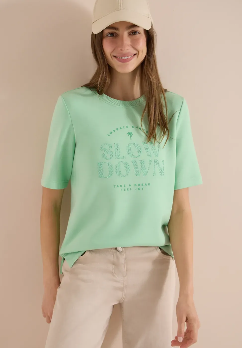Kurzarm Sweatshirt mit Wording