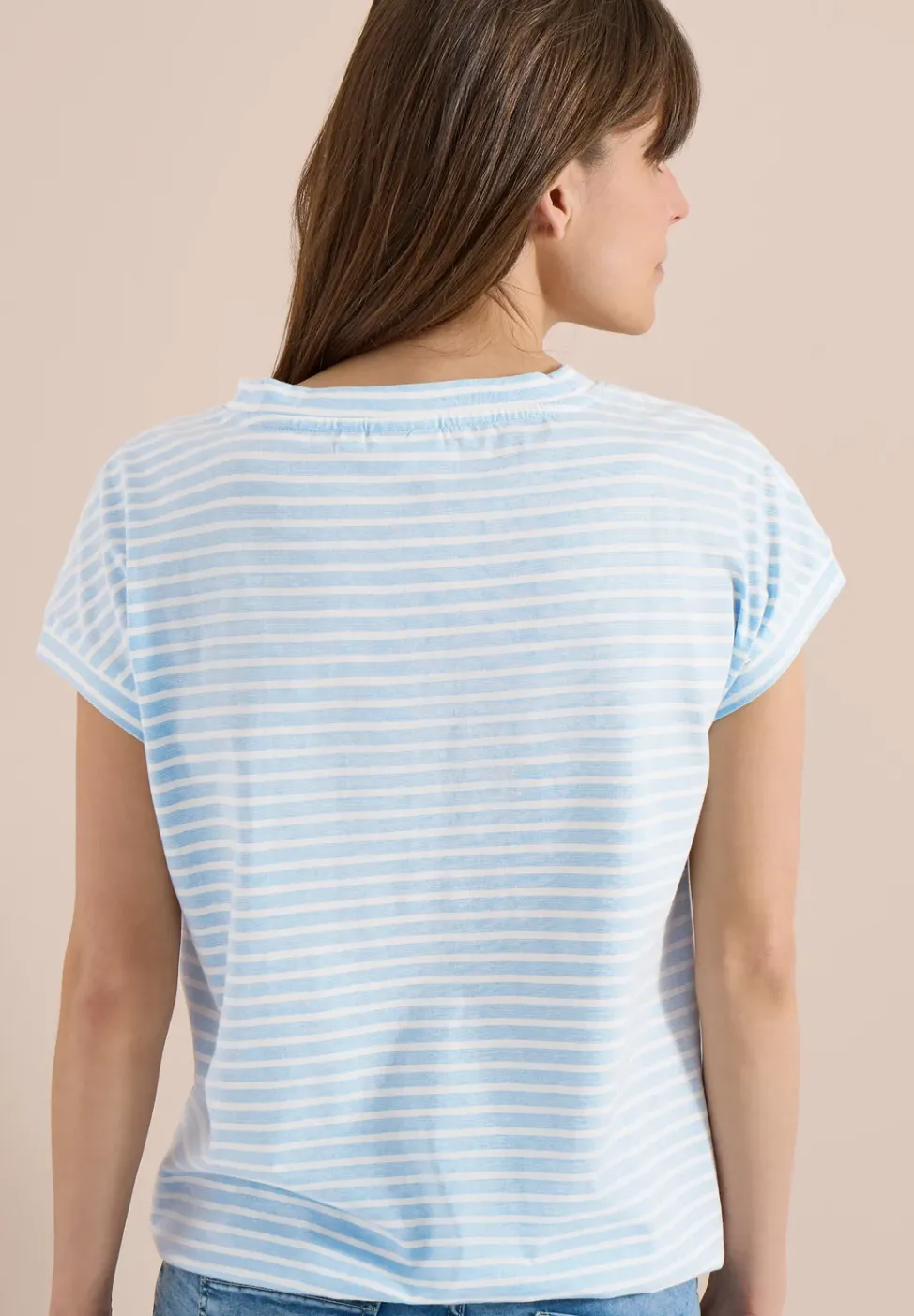 Kurzarm T-Shirt mit elastischem Saum