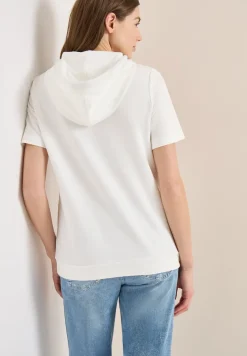 Kurzarm T-Shirt mit Kapuze und Print