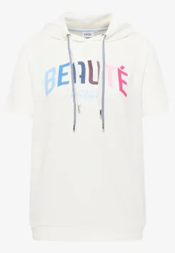 Kurzarm T-Shirt mit Kapuze und Print