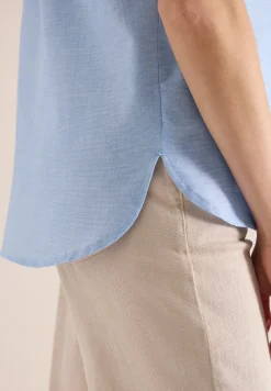 Kurzarm Bluse in Chambrayqualität