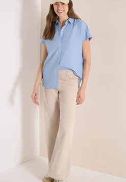 Kurzarm Bluse in Chambrayqualität
