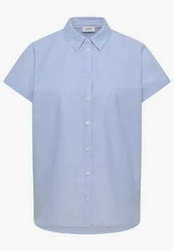 Kurzarm Bluse in Chambrayqualität