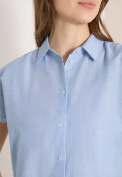Kurzarm Bluse in Chambrayqualität