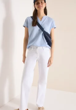 Kurzarm Bluse in Chambrayqualität