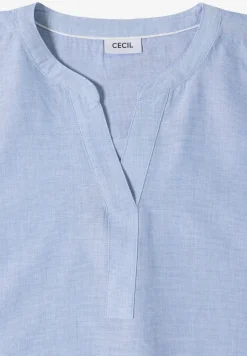 Kurzarm Bluse in Chambrayqualität