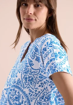 Kurzarm Bluse in Seersuckerqualität