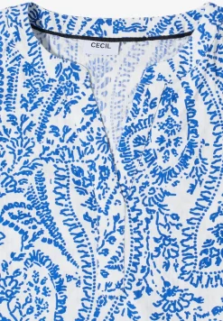 Kurzarm Bluse in Seersuckerqualität