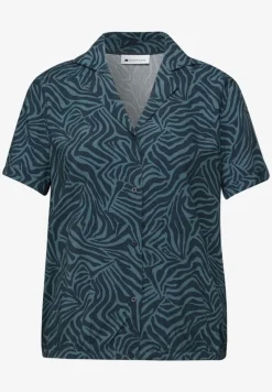 Kurzarm Bluse mit Bowling-Kragen