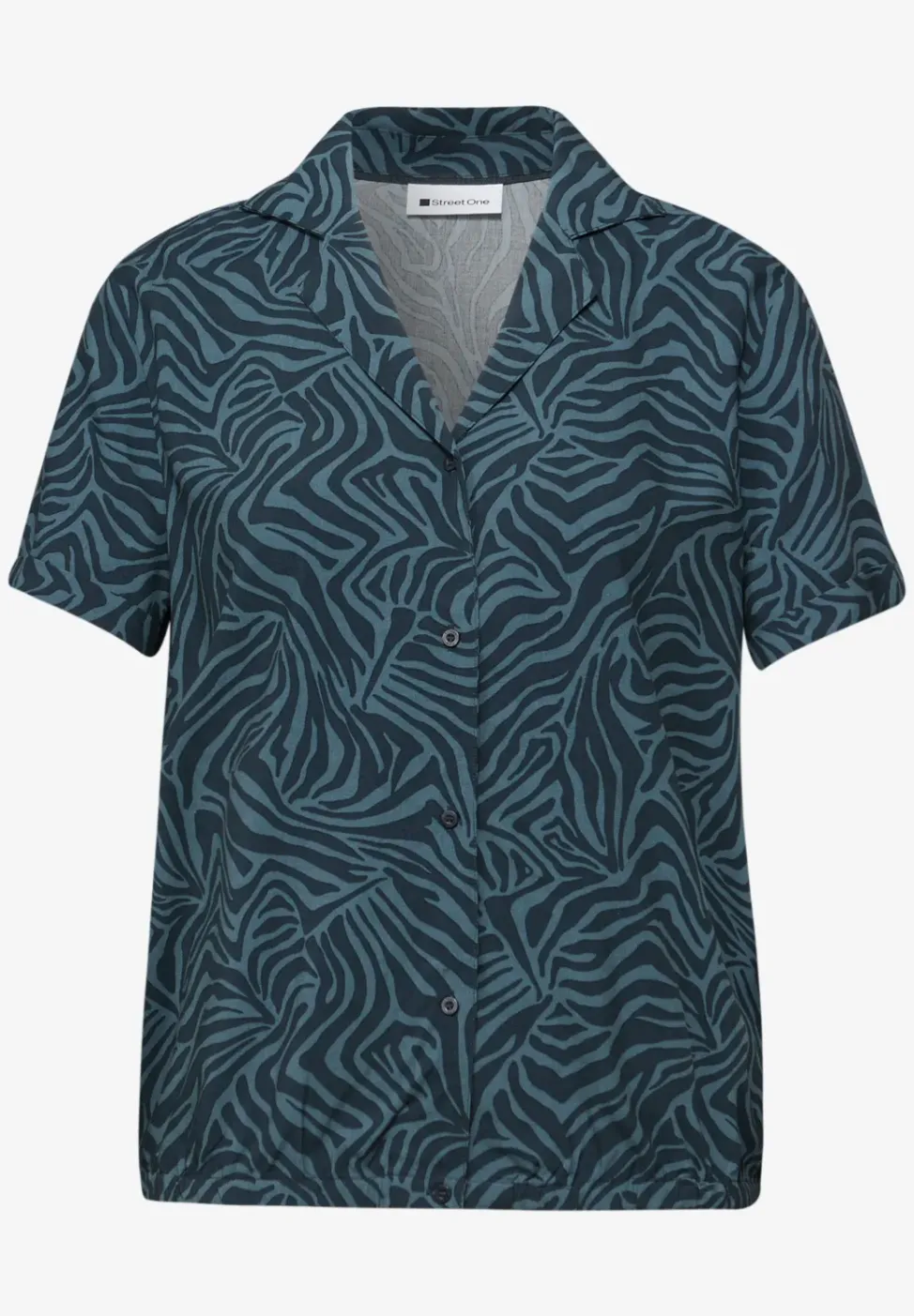 Kurzarm Bluse mit Bowling-Kragen