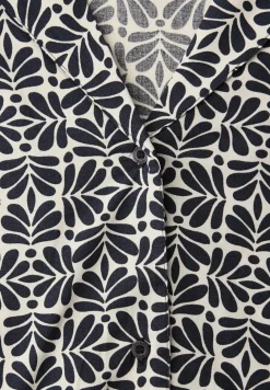Kurzarm Bluse mit Bowling-Kragen