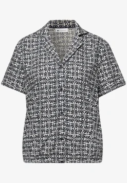Kurzarm Bluse mit Bowling-Kragen