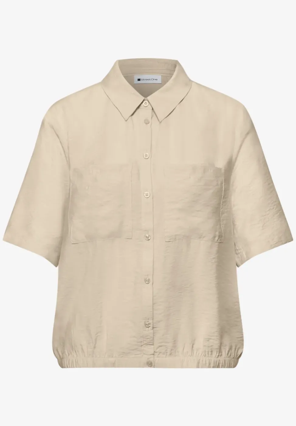 Kurzarm Bluse mit Elastiksaum