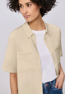 Kurzarm Bluse mit Elastiksaum