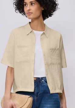 Kurzarm Bluse mit Elastiksaum