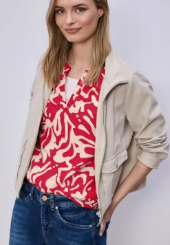 Kurzarm Bluse mit floralem Muster