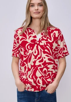 Kurzarm Bluse mit floralem Muster