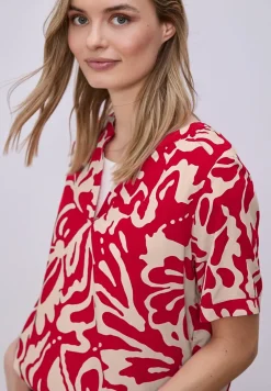 Kurzarm Bluse mit floralem Muster
