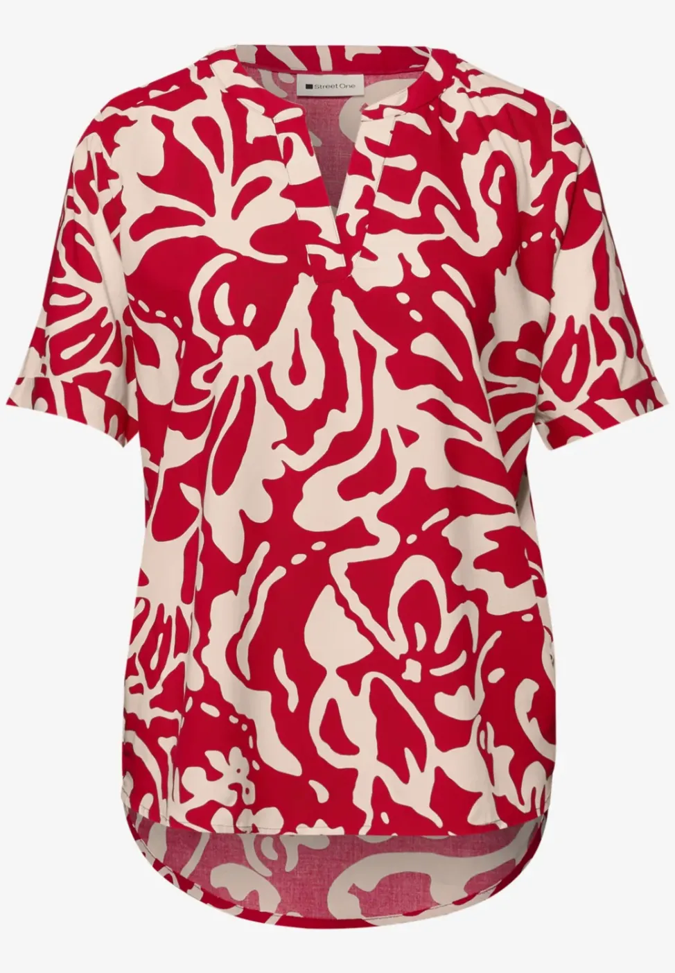 Kurzarm Bluse mit floralem Muster