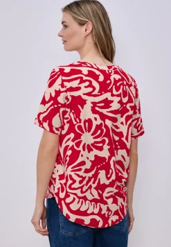 Kurzarm Bluse mit floralem Muster
