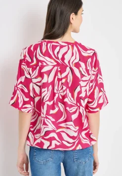 Kurzarm Bluse mit floralem Muster