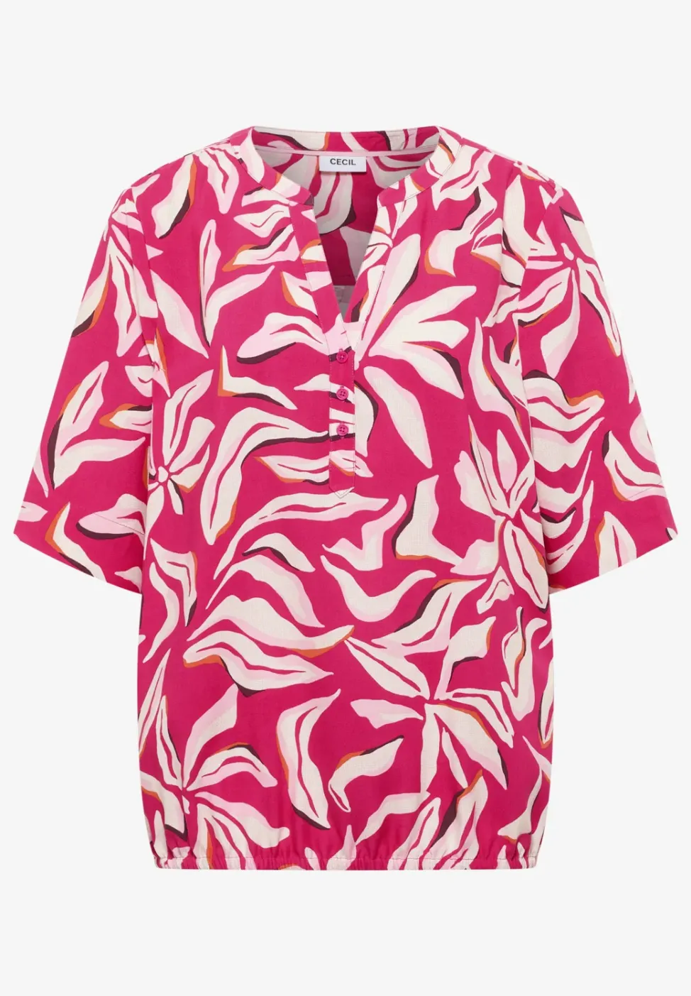 Kurzarm Bluse mit floralem Muster