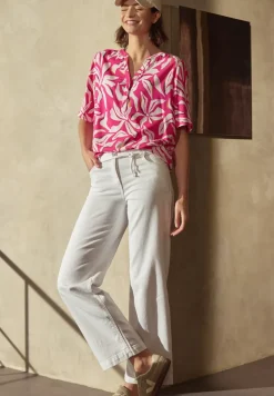 Kurzarm Bluse mit floralem Muster