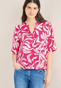 Kurzarm Bluse mit floralem Muster