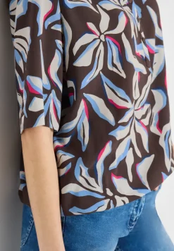 Kurzarm Bluse mit floralem Muster