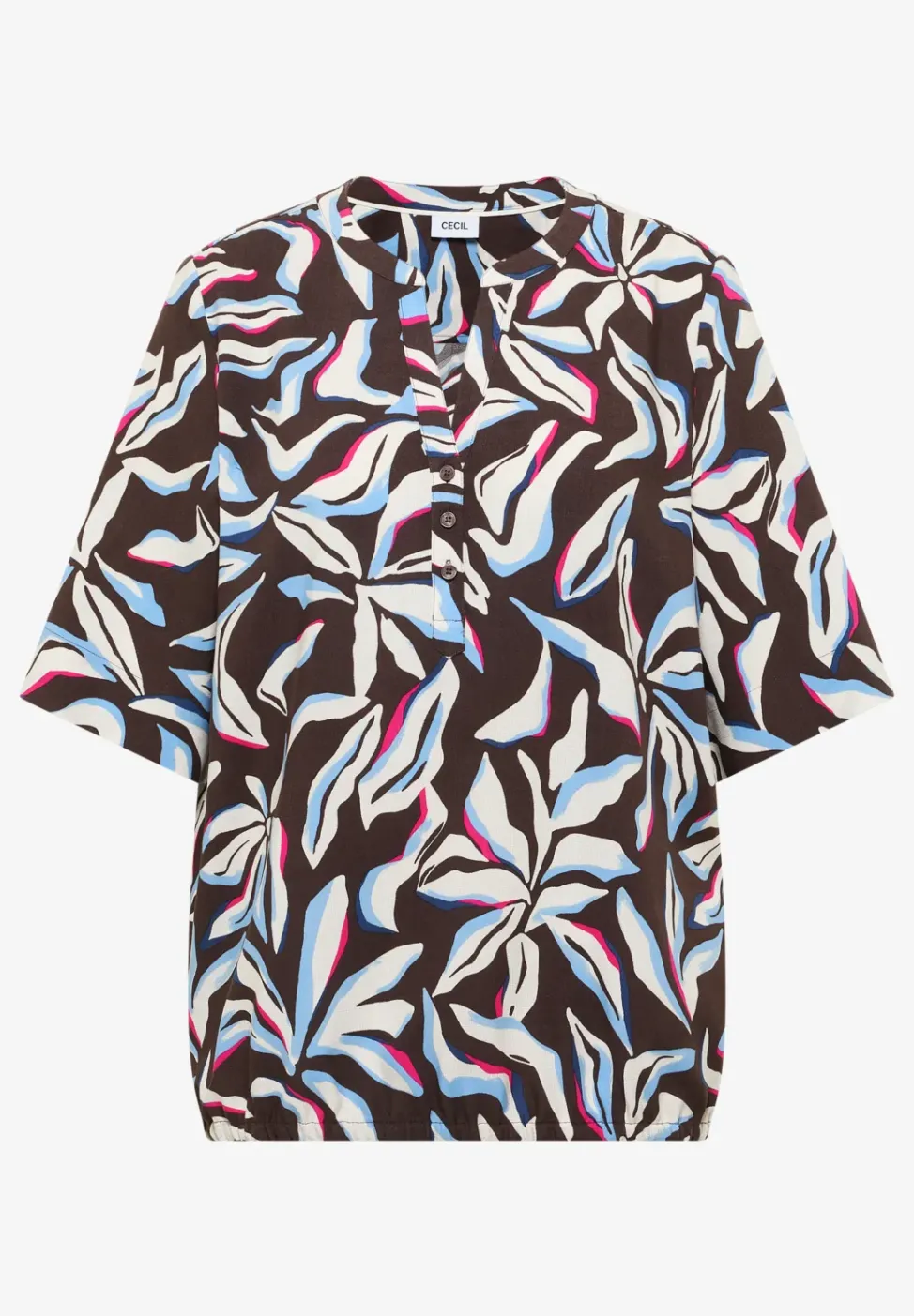 Kurzarm Bluse mit floralem Muster
