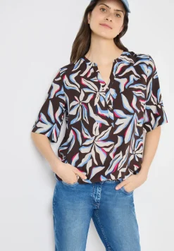Kurzarm Bluse mit floralem Muster