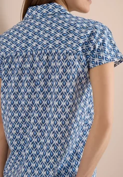 Kurzarm Bluse mit Minimal Print