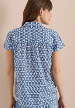 Kurzarm Bluse mit Minimal Print