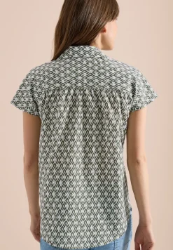 Kurzarm Bluse mit Minimal Print