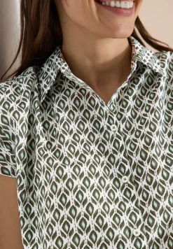 Kurzarm Bluse mit Minimal Print