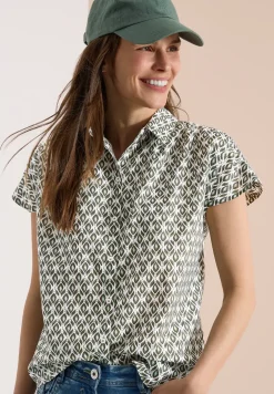 Kurzarm Bluse mit Minimal Print