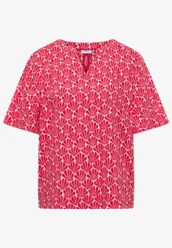 Kurzarm Bluse mit Muschelprint