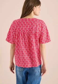 Kurzarm Bluse mit Muschelprint