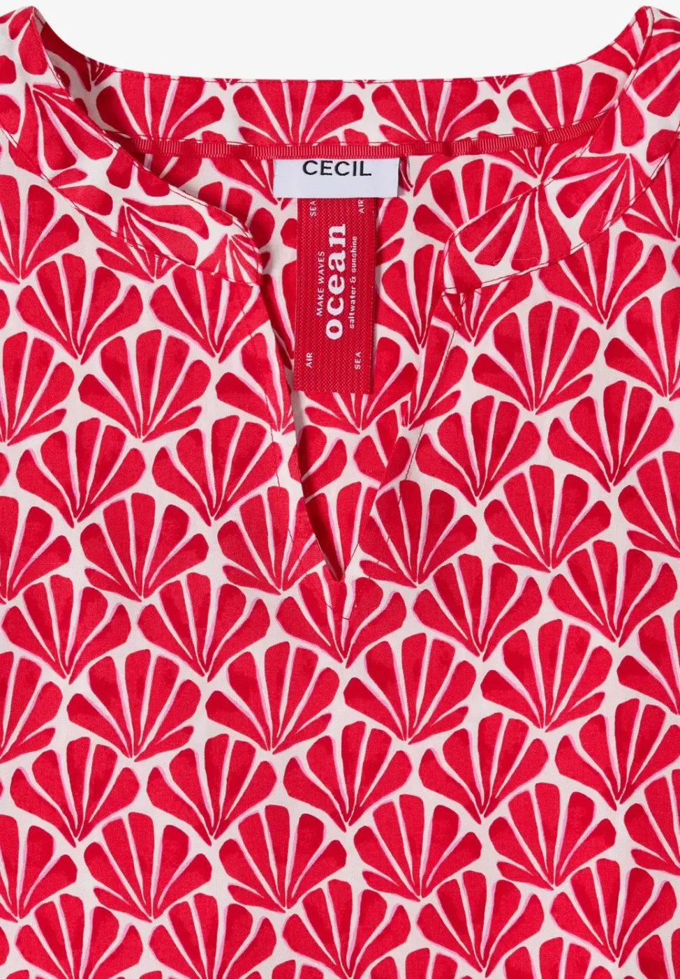 Kurzarm Bluse mit Muschelprint