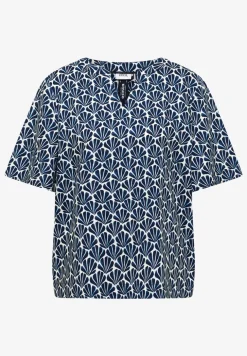 Kurzarm Bluse mit Muschelprint