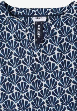 Kurzarm Bluse mit Muschelprint