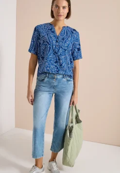 Kurzarm Bluse mit Paisley Print