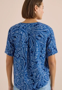 Kurzarm Bluse mit Paisley Print