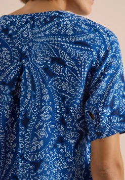 Kurzarm Bluse mit Paisley Print