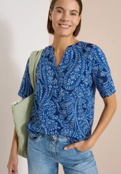 Kurzarm Bluse mit Paisley Print