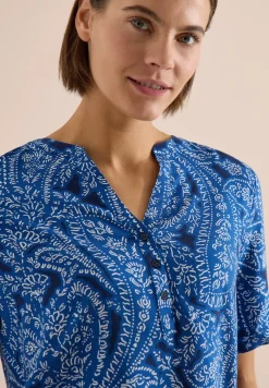 Kurzarm Bluse mit Paisley Print