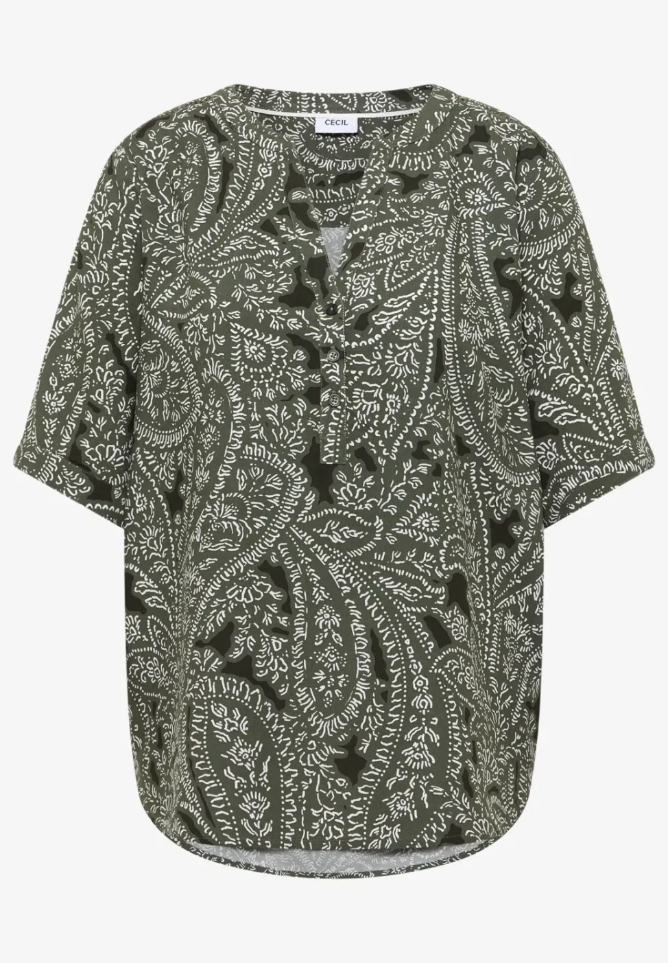 Kurzarm Bluse mit Paisley Print