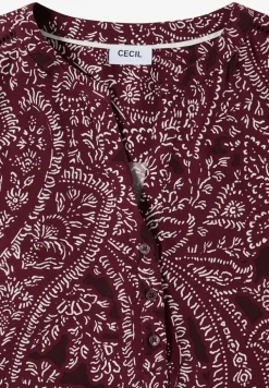 Kurzarm Bluse mit Paisley Print