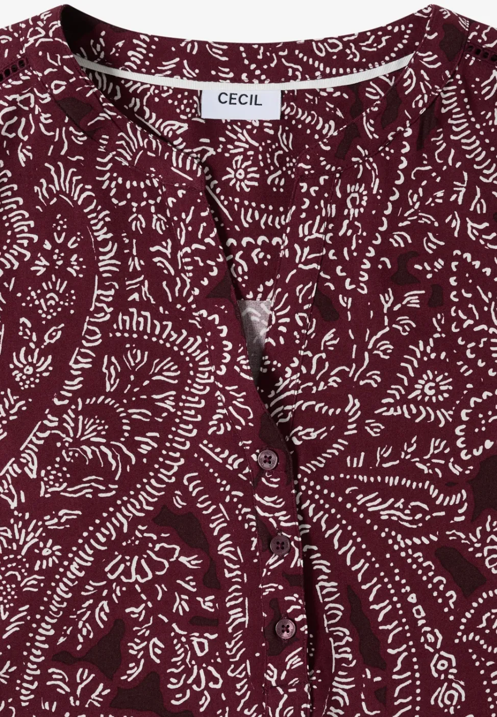 Kurzarm Bluse mit Paisley Print